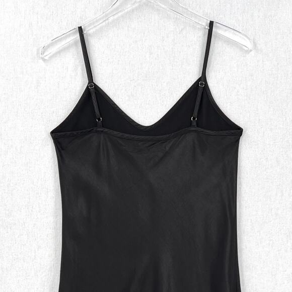 ENZA COSTA Viscose Bias Mini Slip Dress Womens Small Black Strappy Tank NEW - Picture 5 of 13